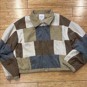 Le Lis Multicolor Boho Y2K Patchwork Corduroy Jacket M